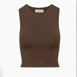 Babaton contour crop coffee bean muscle tank. Aritzia. Size S.